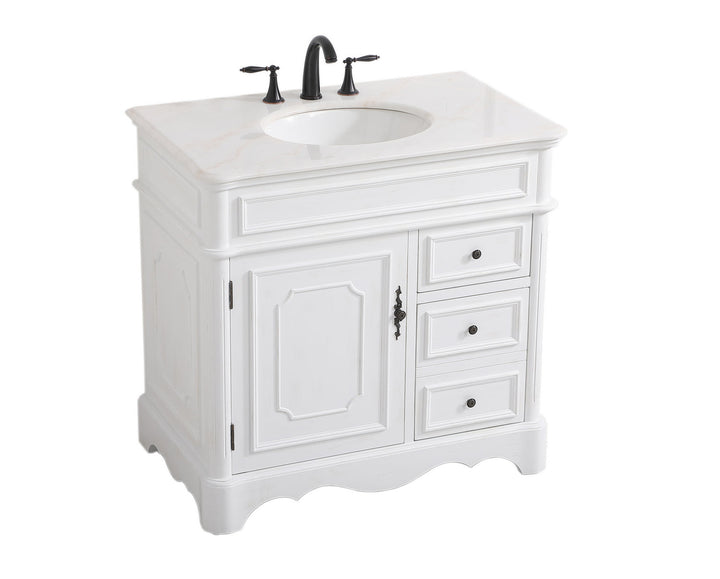 Elegant Lighting VF30436AW Francis Bathroom Vanity Set Plumbing White