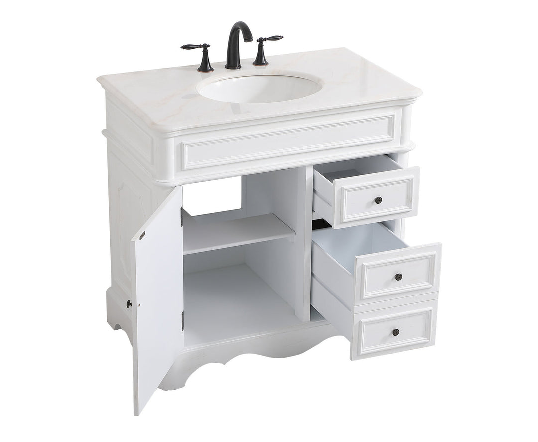 Elegant Lighting VF30436AW Francis Bathroom Vanity Set Plumbing White