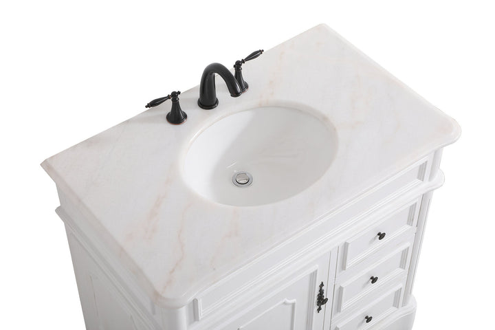 Elegant Lighting VF30436AW Francis Bathroom Vanity Set Plumbing White