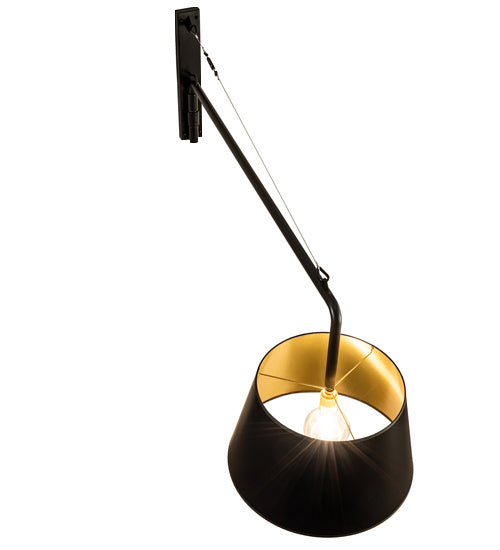 Meyda Tiffany Lighting 229057 Cilindro One Light Swing Arm Wall Sconce Lamp Bronze / Dark