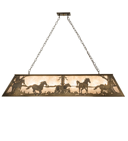 Meyda Tiffany Running Horses 236084 Pendant Light - Antique Copper