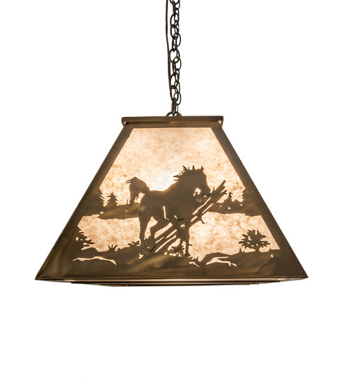 Meyda Tiffany Running Horses 236084 Pendant Light - Antique Copper