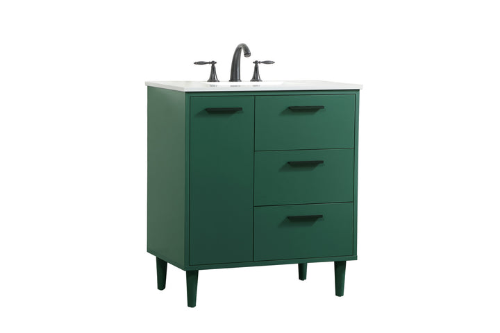 Elegant Lighting VF47030MGN Modern Baldwin Plumbing Green