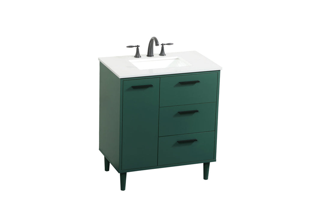 Elegant Lighting VF47030MGN Modern Baldwin Plumbing Green