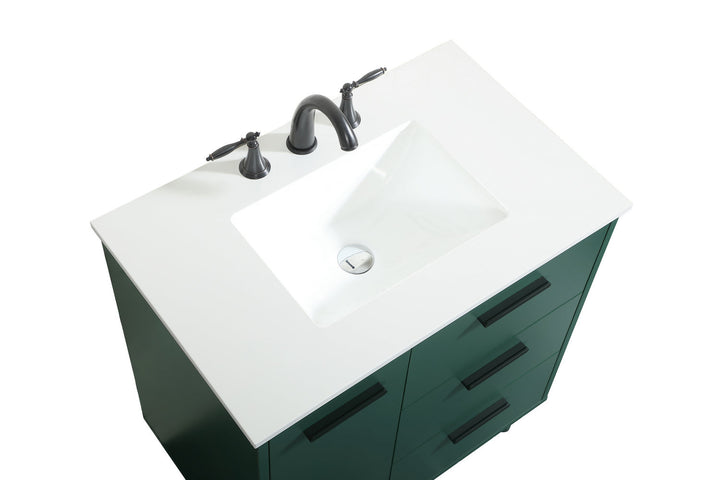 Elegant Lighting VF47030MGN Modern Baldwin Plumbing Green