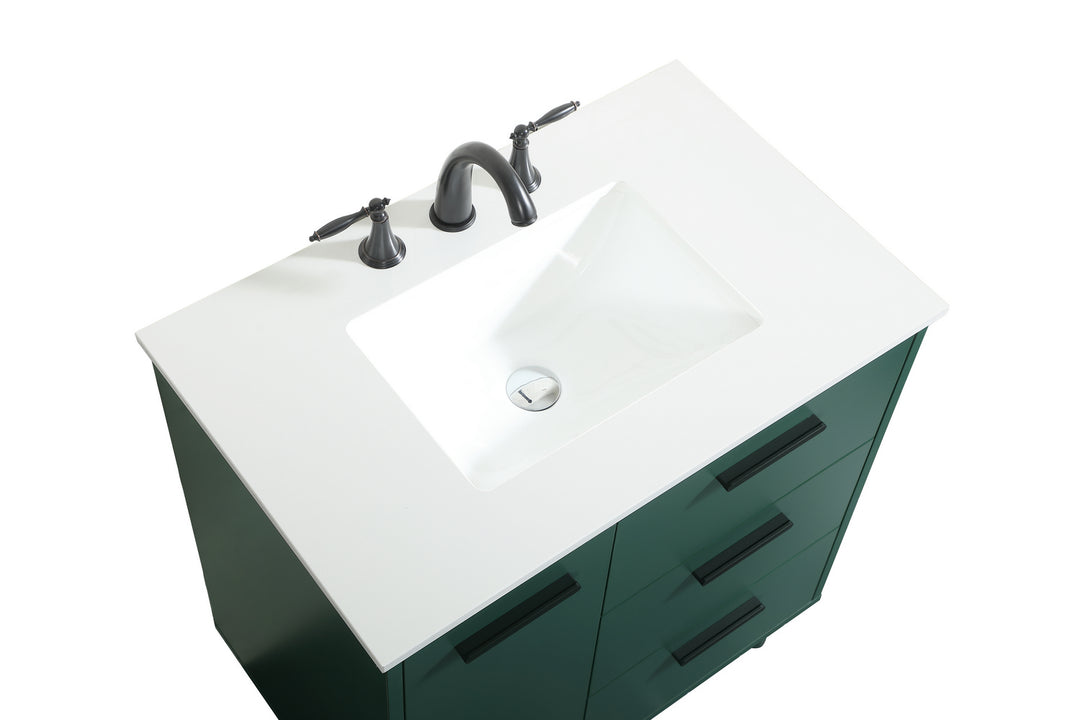 Elegant Lighting VF47030MGN Modern Baldwin Plumbing Green