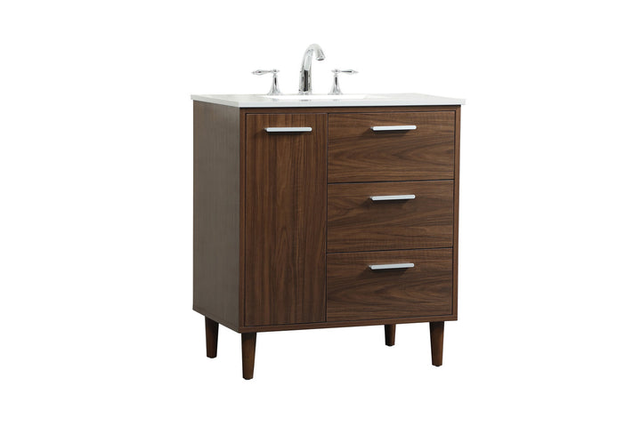 Elegant Lighting VF47030MWT Modern Baldwin Plumbing Walnut