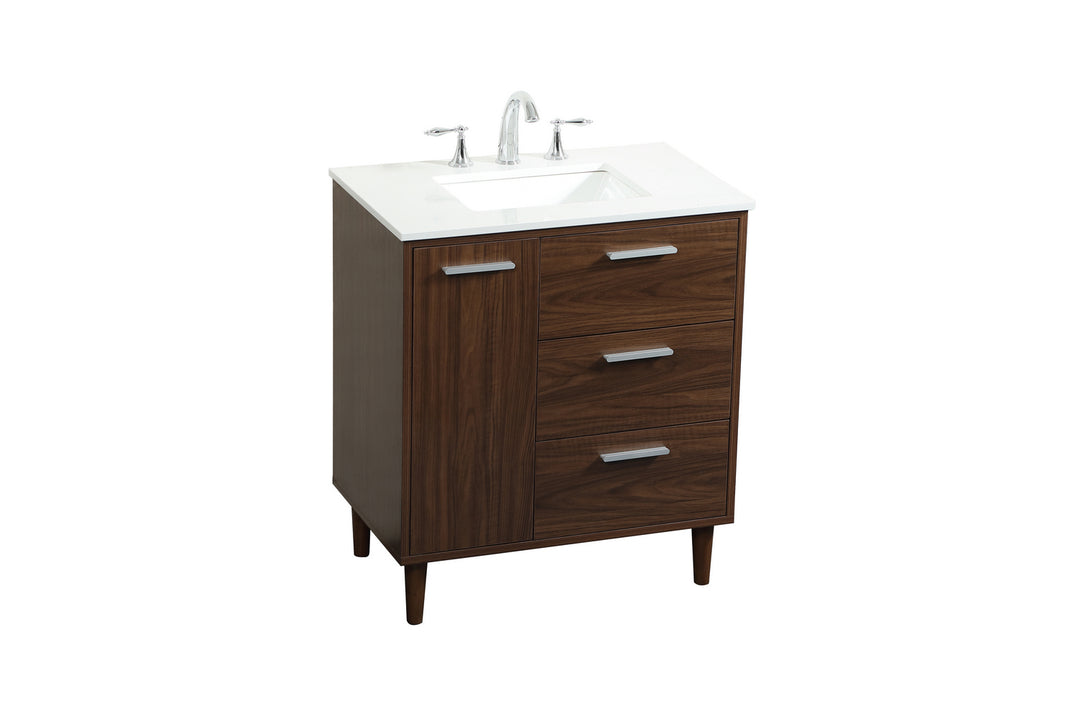 Elegant Lighting VF47030MWT Modern Baldwin Plumbing Walnut