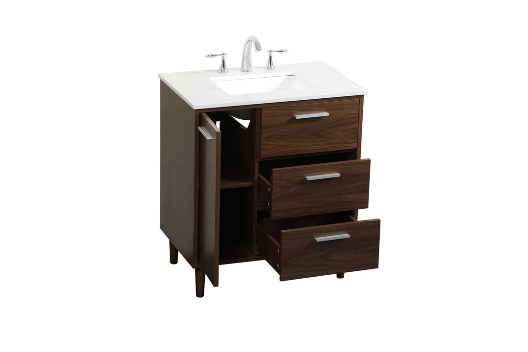 Elegant Lighting VF47030MWT Modern Baldwin Plumbing Walnut