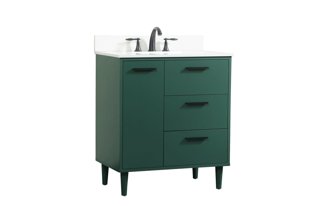 Elegant Lighting VF47030MGN-BS Modern Baldwin Plumbing Green