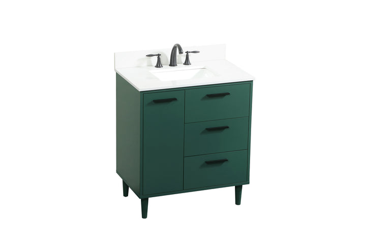 Elegant Lighting VF47030MGN-BS Modern Baldwin Plumbing Green