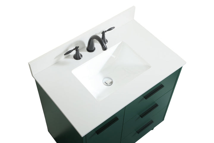 Elegant Lighting VF47030MGN-BS Modern Baldwin Plumbing Green