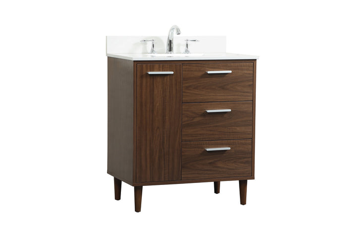 Elegant Lighting VF47030MWT-BS Modern Baldwin Plumbing Walnut