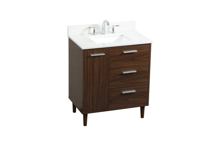 Elegant Lighting VF47030MWT-BS Modern Baldwin Plumbing Walnut