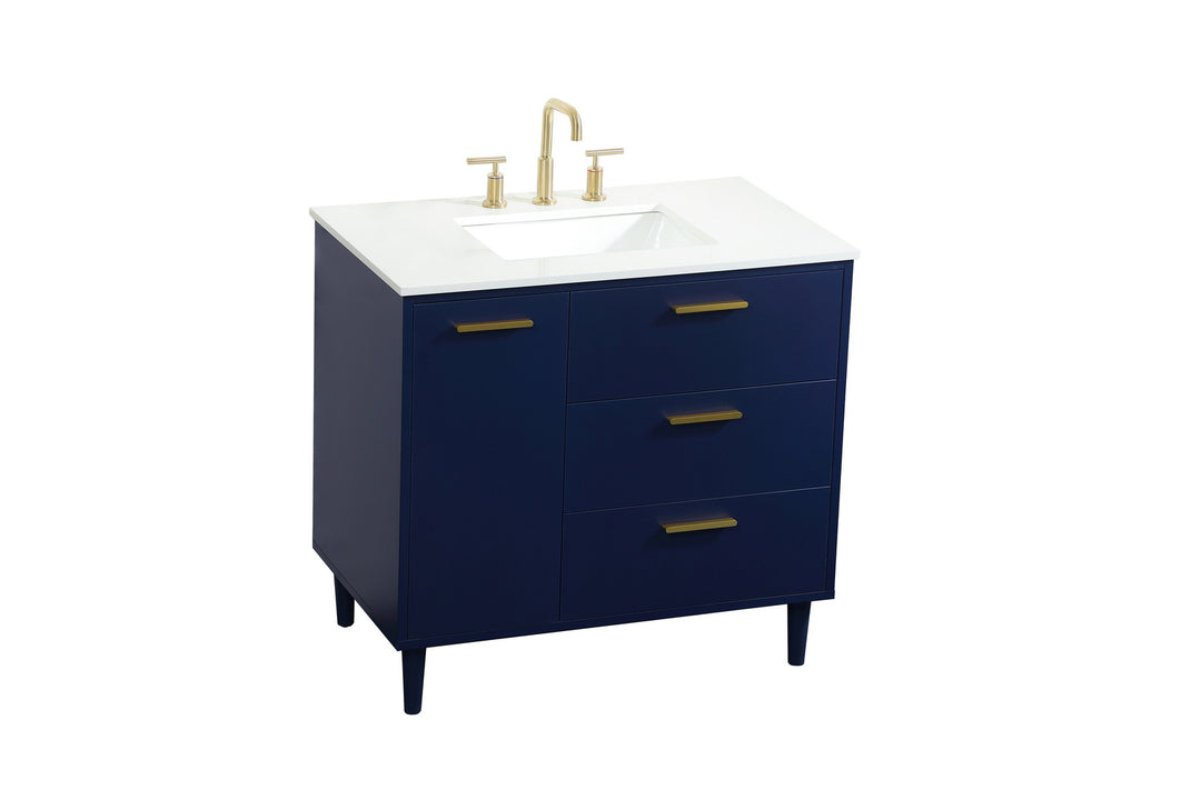 Elegant Lighting VF47036MBL Modern Baldwin Plumbing Blue