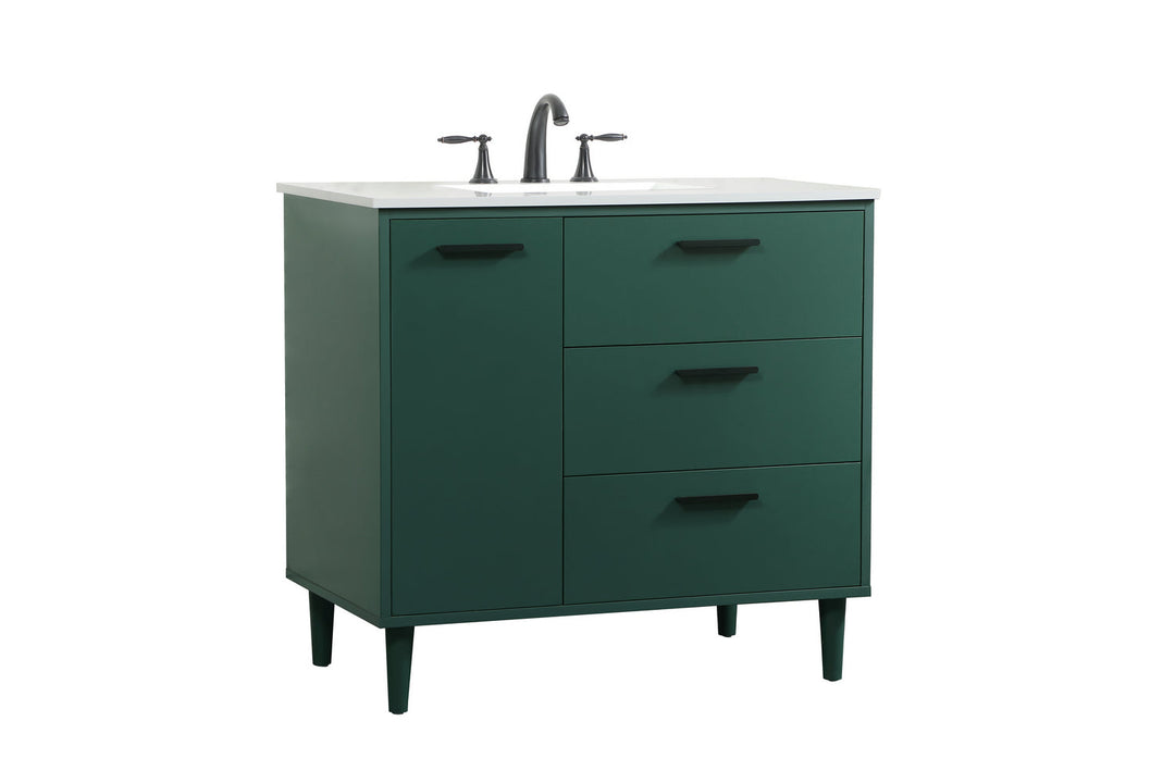 Elegant Lighting VF47036MGN Modern Baldwin Plumbing Green