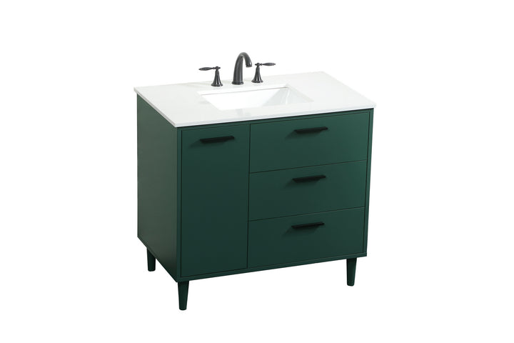 Elegant Lighting VF47036MGN Modern Baldwin Plumbing Green