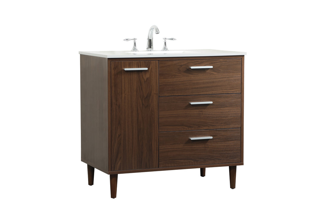 Elegant Lighting VF47036MWT Modern Baldwin Plumbing Walnut