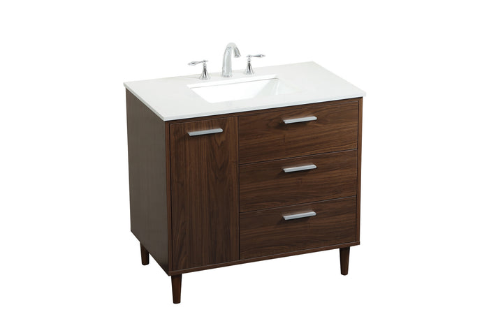 Elegant Lighting VF47036MWT Modern Baldwin Plumbing Walnut