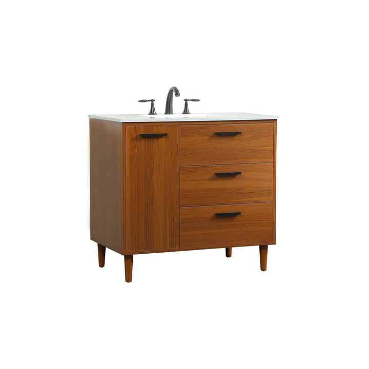 Elegant Lighting VF47036MTK Modern Baldwin Plumbing Teak