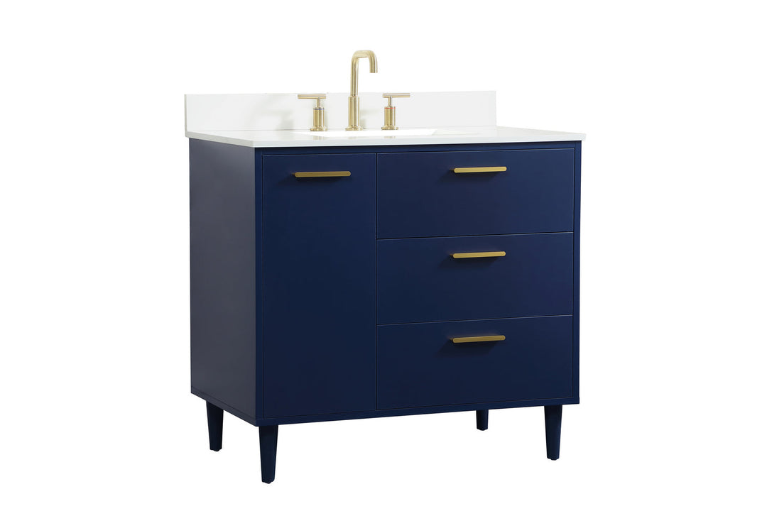 Elegant Lighting VF47036MBL-BS Modern Baldwin Plumbing Blue