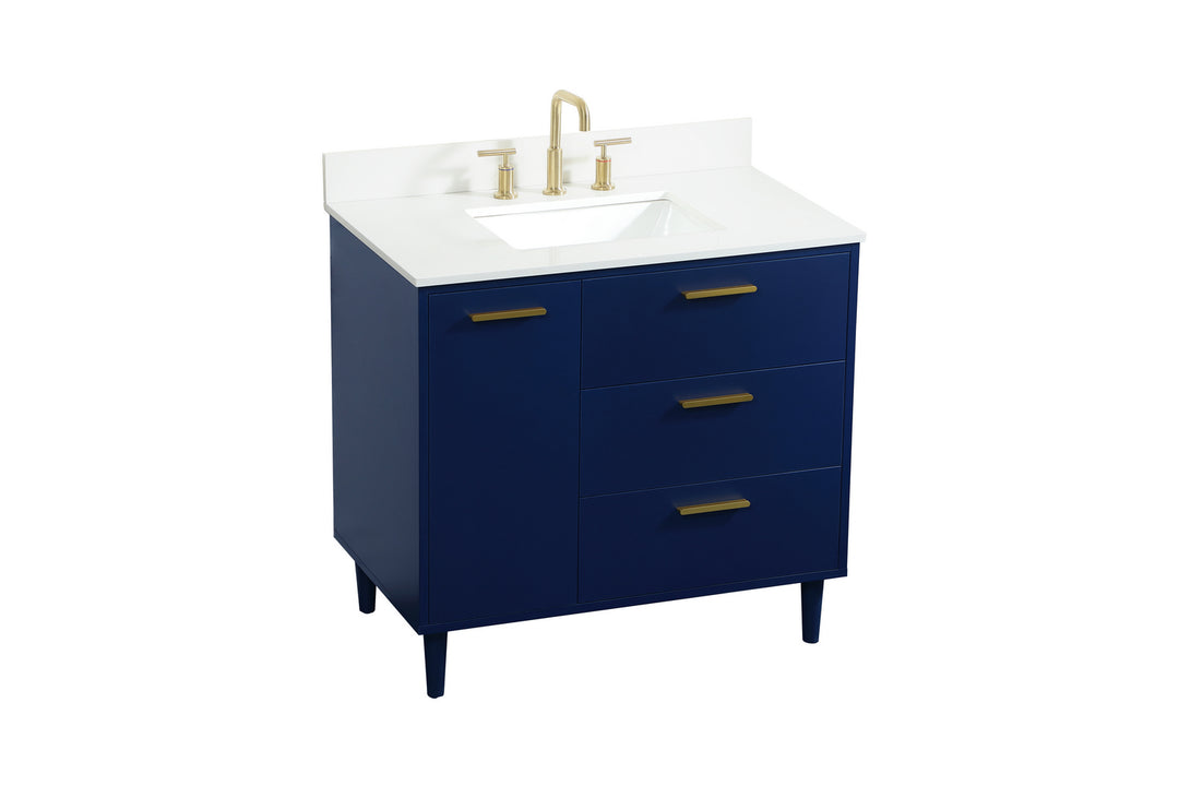 Elegant Lighting VF47036MBL-BS Modern Baldwin Plumbing Blue