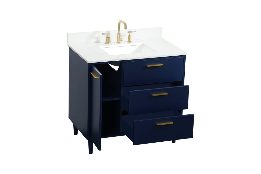 Elegant Lighting VF47036MBL-BS Modern Baldwin Plumbing Blue