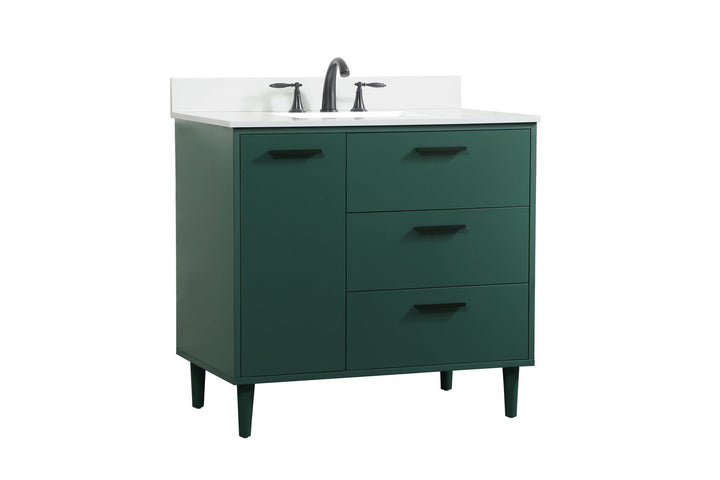 Elegant Lighting VF47036MGN-BS Modern Baldwin Plumbing Green