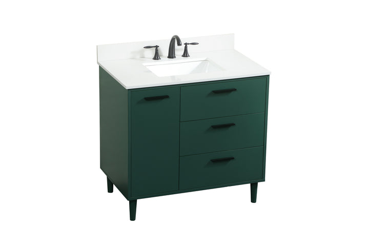 Elegant Lighting VF47036MGN-BS Modern Baldwin Plumbing Green