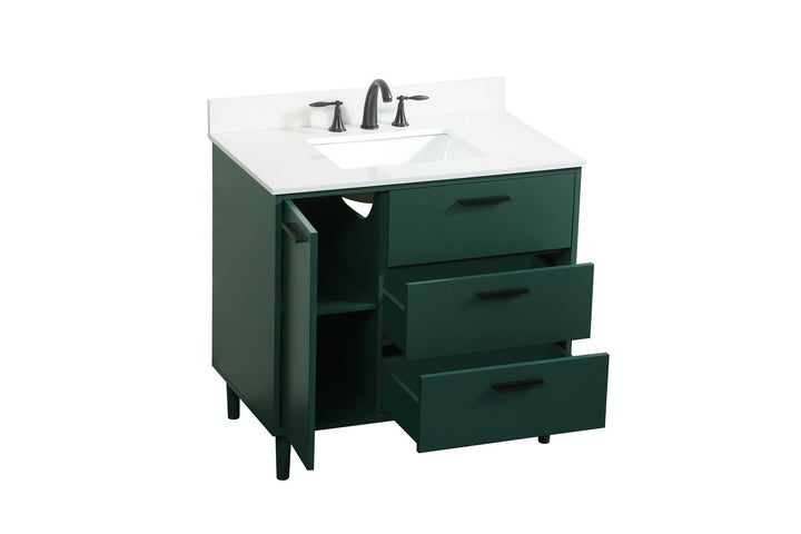 Elegant Lighting VF47036MGN-BS Modern Baldwin Plumbing Green