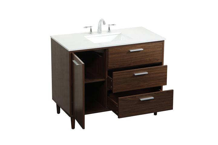 Elegant Lighting VF47042MWT Modern Baldwin Plumbing Walnut