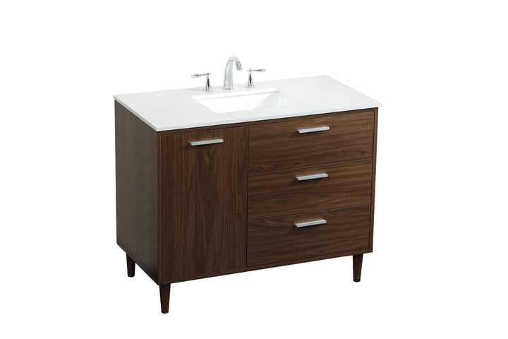 Elegant Lighting VF47042MWT Modern Baldwin Plumbing Walnut