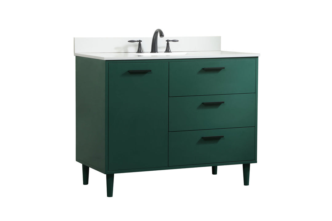 Elegant Lighting VF47042MGN-BS Modern Baldwin Plumbing Green