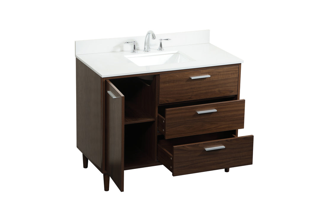 Elegant Lighting VF47042MWT-BS Modern Baldwin Plumbing Walnut