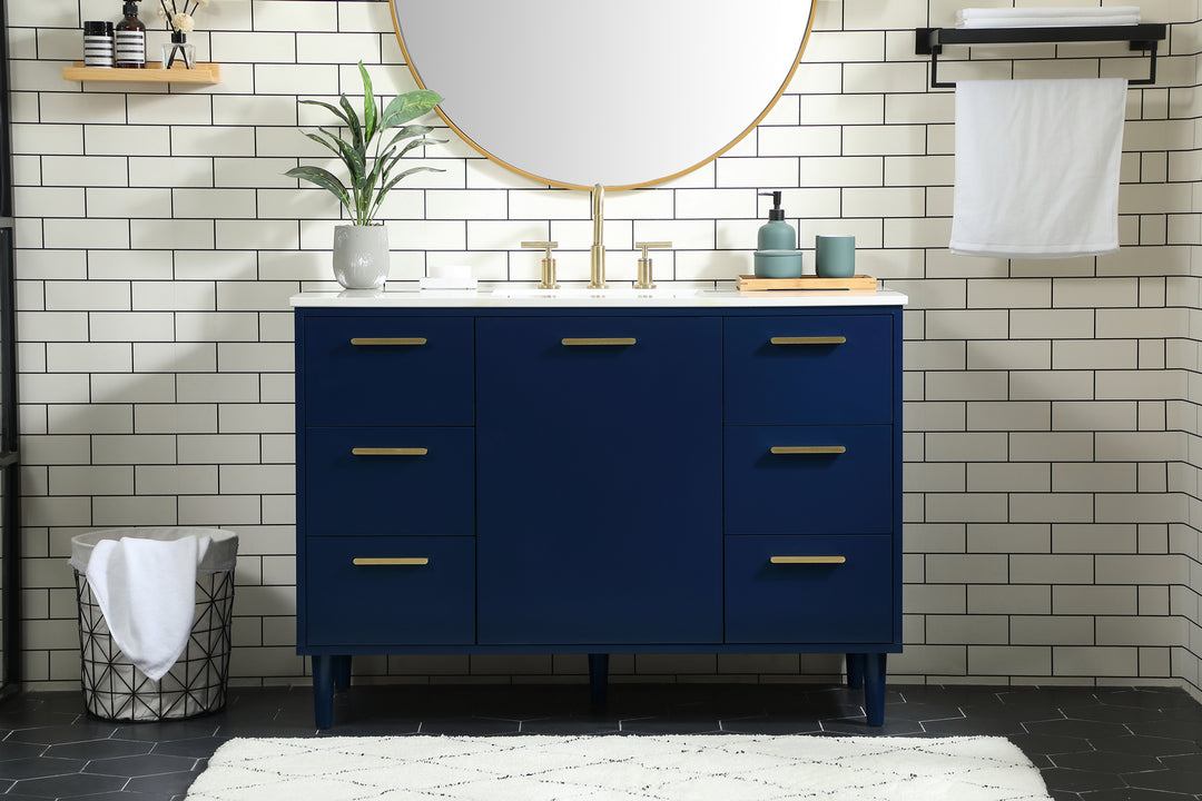 Elegant Lighting VF47048MBL Modern Baldwin Plumbing Blue