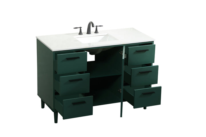 Elegant Lighting VF47048MGN Modern Baldwin Plumbing Green