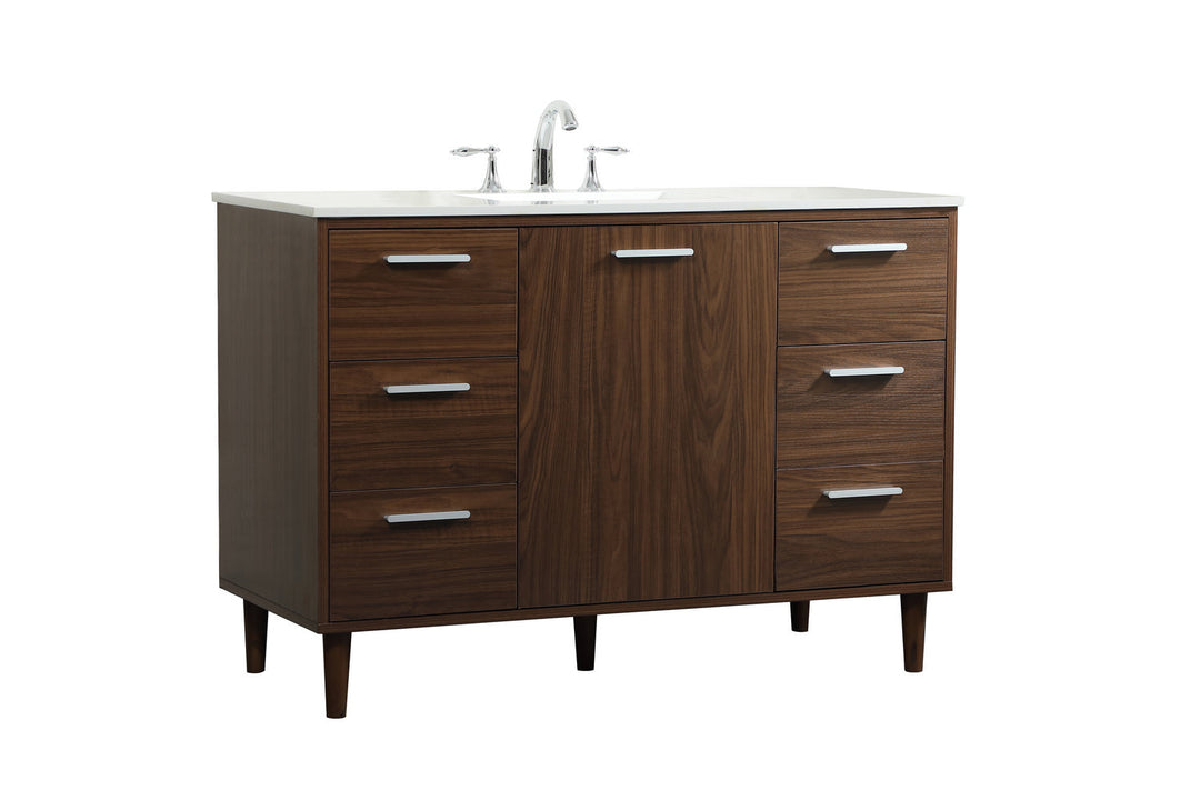 Elegant Lighting VF47048MWT Modern Baldwin Plumbing Walnut