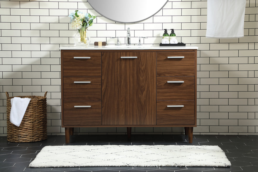 Elegant Lighting VF47048MWT Modern Baldwin Plumbing Walnut