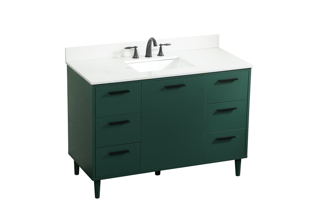 Elegant Lighting VF47048MGN-BS Modern Baldwin Plumbing Green