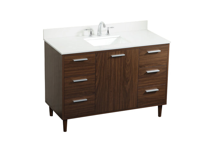 Elegant Lighting VF47048MWT-BS Modern Baldwin Plumbing Walnut