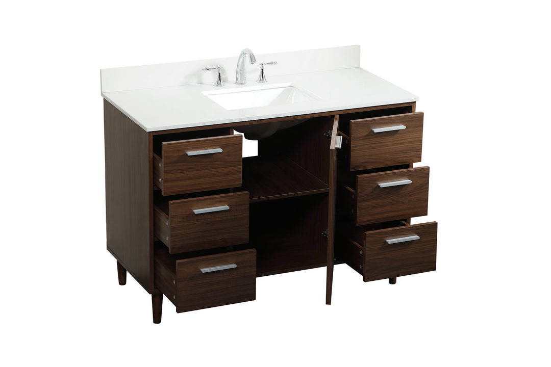 Elegant Lighting VF47048MWT-BS Modern Baldwin Plumbing Walnut