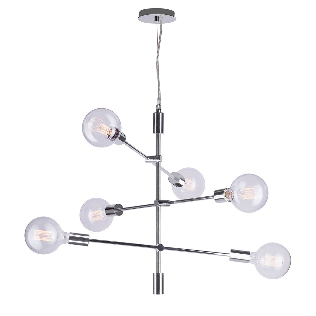 Forte Baton 7117-06-05 Chandelier Light - Chrome
