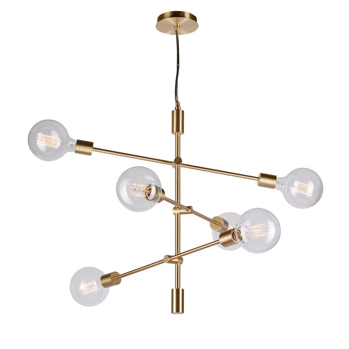 Forte Baton 7117-06-12 Chandelier Light - Soft Gold