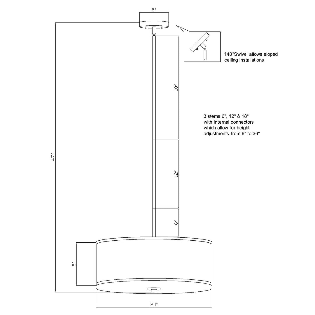 Forte Betty 2740-03-55 Pendant Light - Brushed Nickel