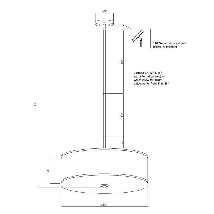 Forte Betty 2742-03-55 Pendant Light - Brushed Nickel