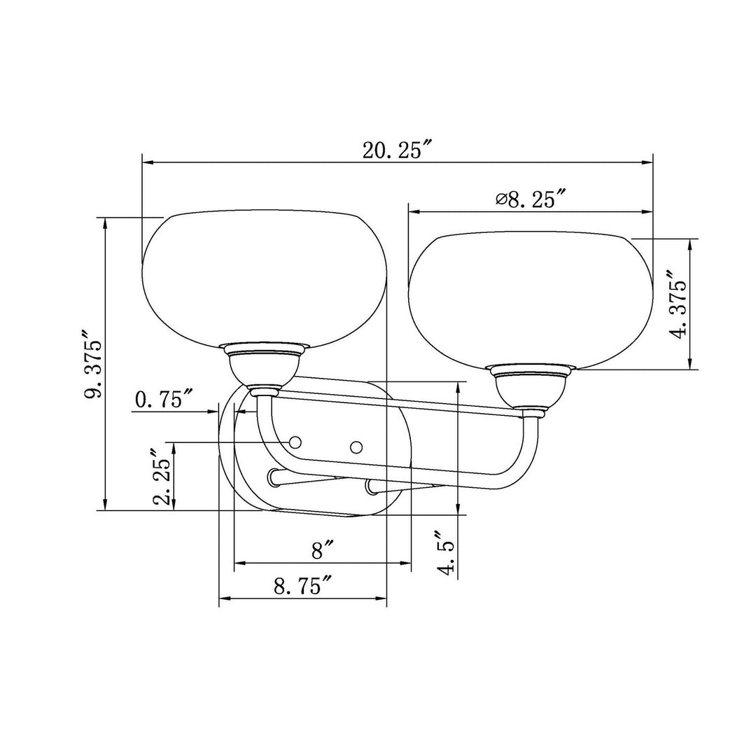 Forte Cameron 5732-02-04 Bath Vanity Light 21 in. wide - Black