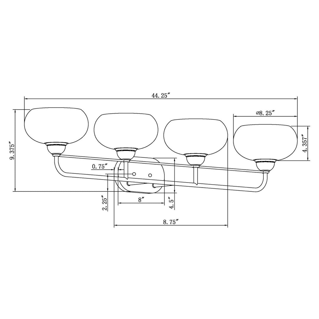 Forte Cameron 5732-04-04 Bath Vanity Light 45 in. wide - Black