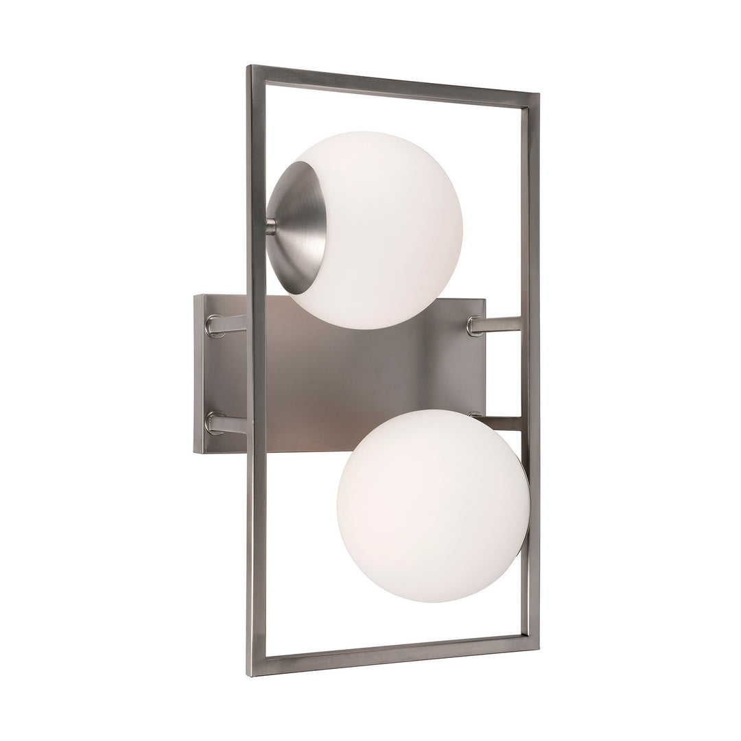 Forte Charm 2727-02-55 Bath Vanity Light 10 in. wide - Brushed Nickel