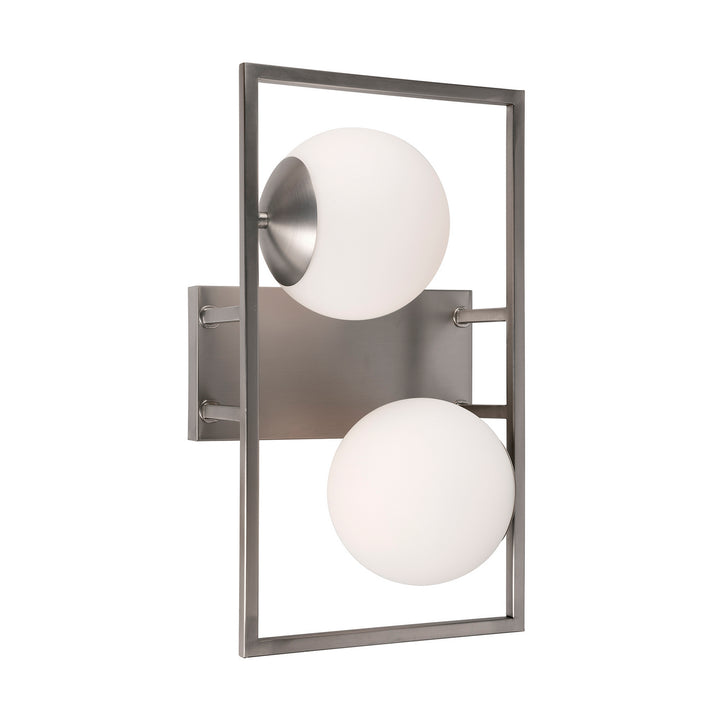 Forte Charm 2727-02-55 Bath Vanity Light 10 in. wide - Brushed Nickel