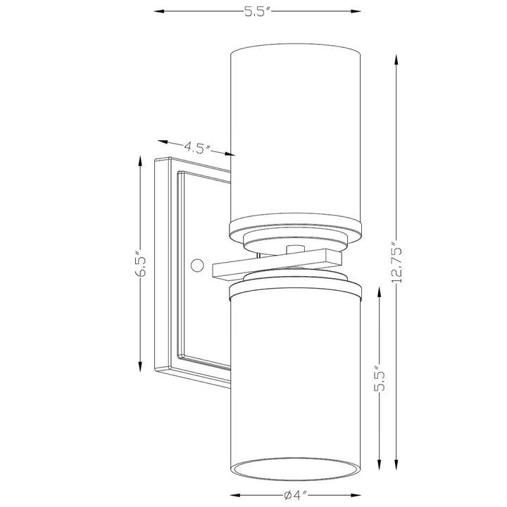 Forte Duo 2424-02-05 Wall Light - Chrome